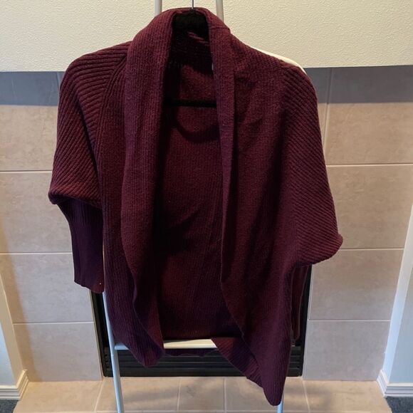 Leith Maroon Red Knit Long Sleeve Cardigan Sweater - Picture 1 of 2